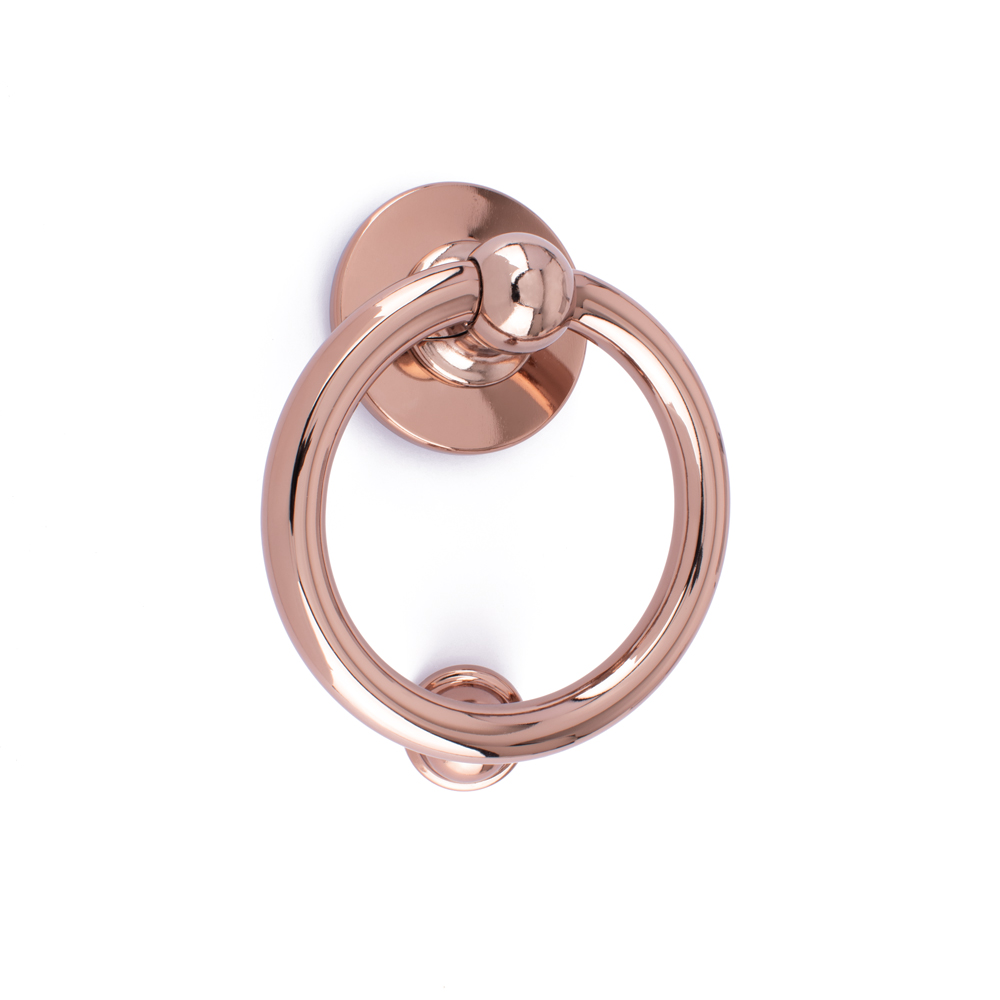 Timber Series Bull Ring Door Knocker - Rose Gold